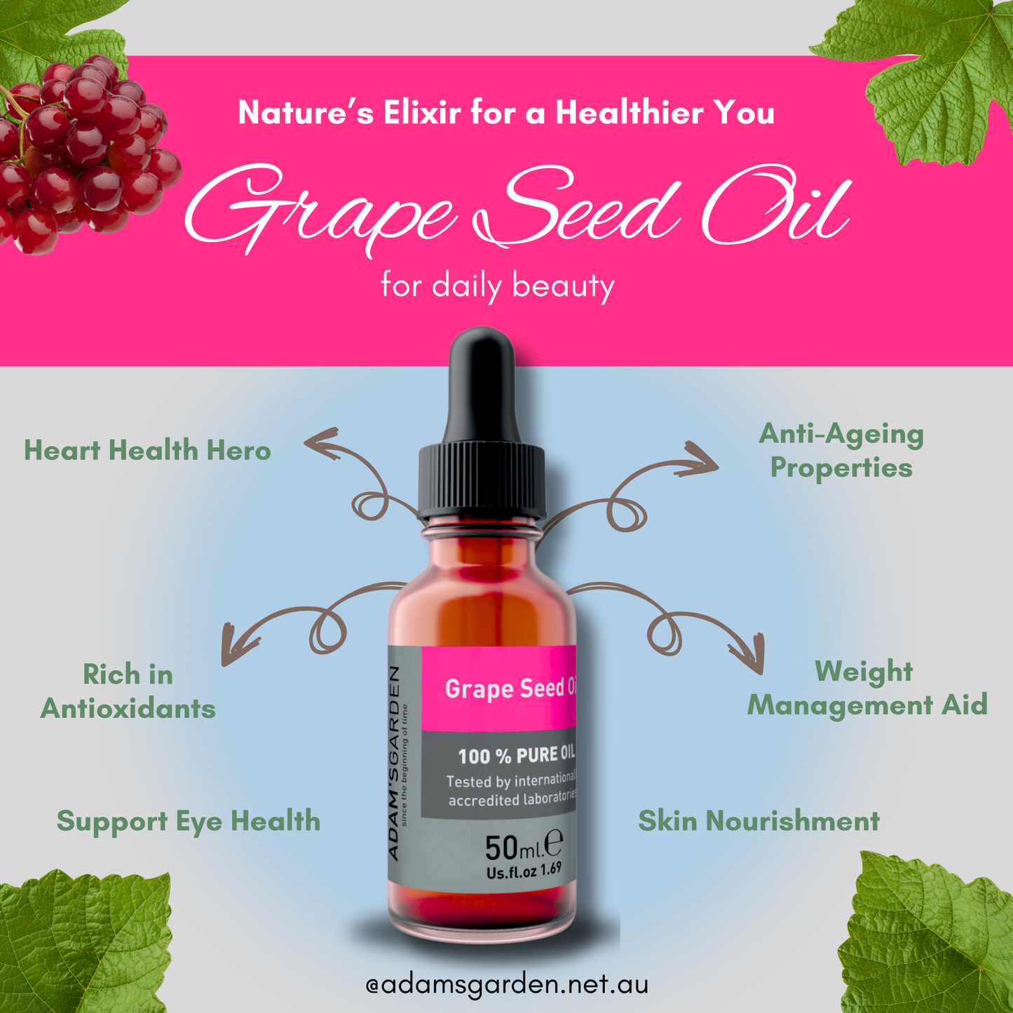 Pure Grape Seed Oil 50ml